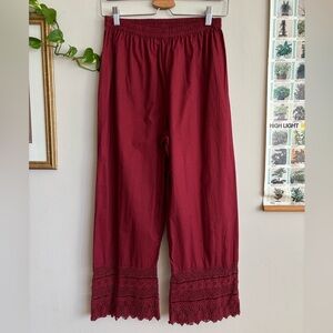 Vintage April Cornell Cotton Bloomers Pants Boho Wide Leg Cropped, size XS